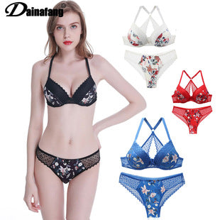 2026 Factory Direct Sales Foreign Trade European and American Lingerie Plus Size Sexy Bra Set Amazon Hot-Selling Dropshipping