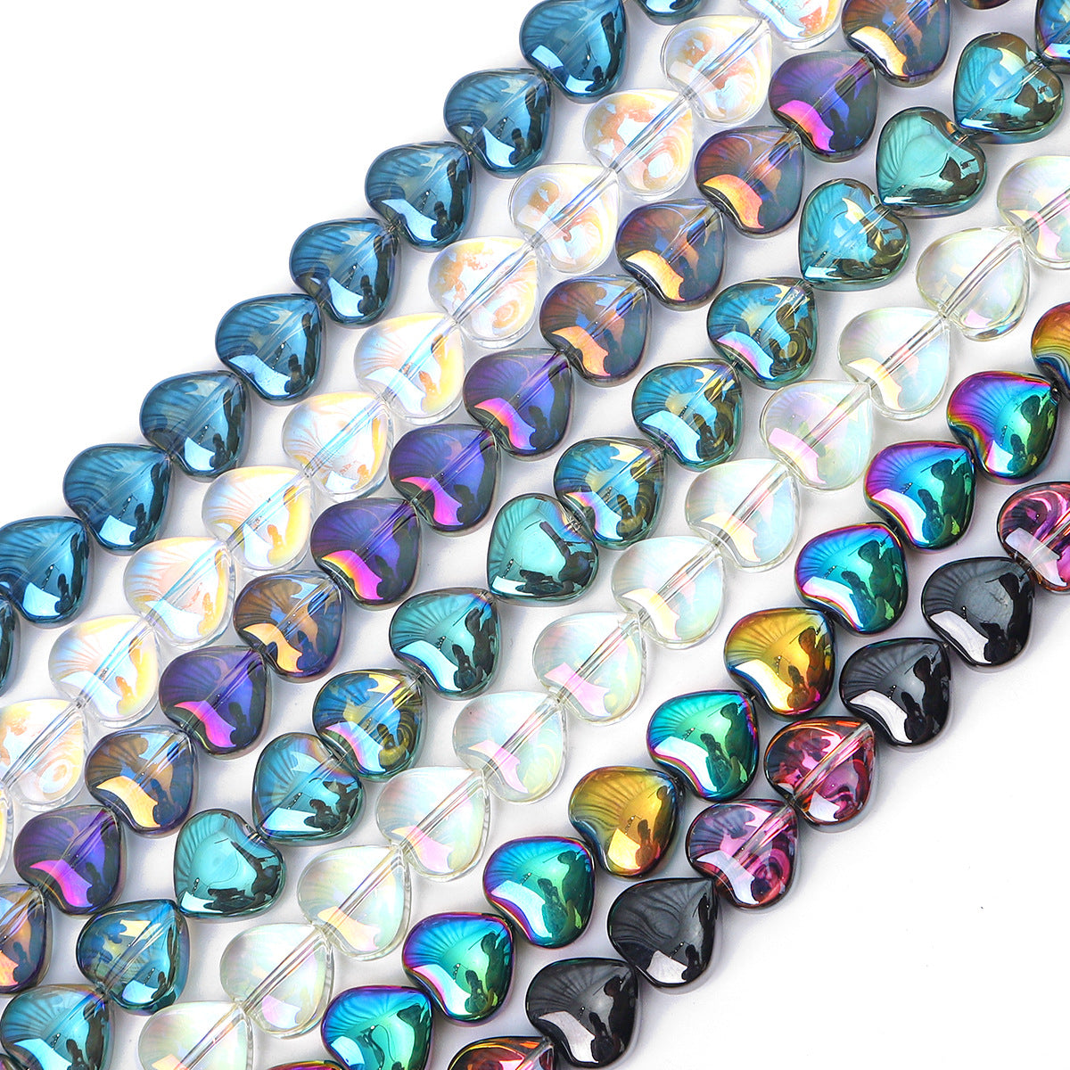 10mm Glass Color-Coated Peach Heart Crystal Beads Loose Beads DIY Handmade Necklace Bracelet Ear Jewelry Manufacturer Direct Sales Wholesale