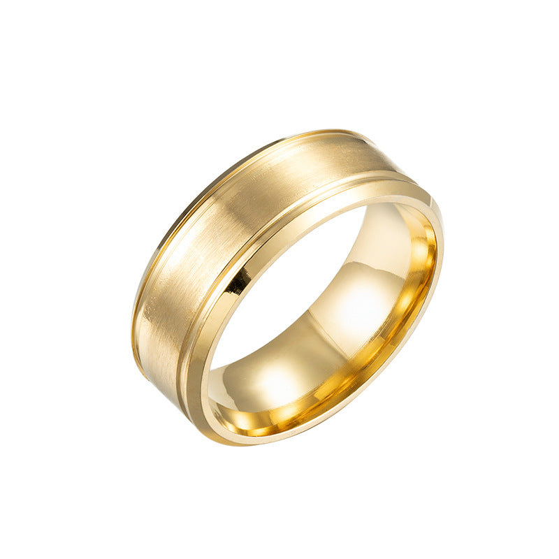 26 Cross-Border Popular Brushed Matte Wedding Rings for Men, 6/8mm Wide, Hot-Selling on Wish and Amazon Independent Sites